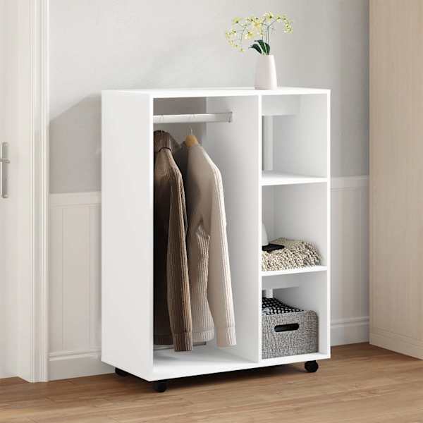 Riidekapp, valge, 80 × 40 × 110 cm, tehispuit