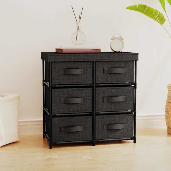 Kontorikapp 6 sahtliga, 55 × 29 × 55 cm, must, teras