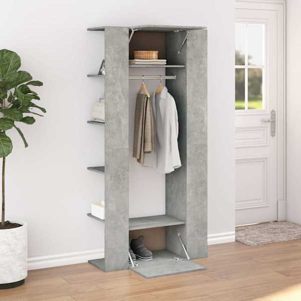 Esikukapp, betoonhall, 97,5 × 37 × 99 cm, tehispuit