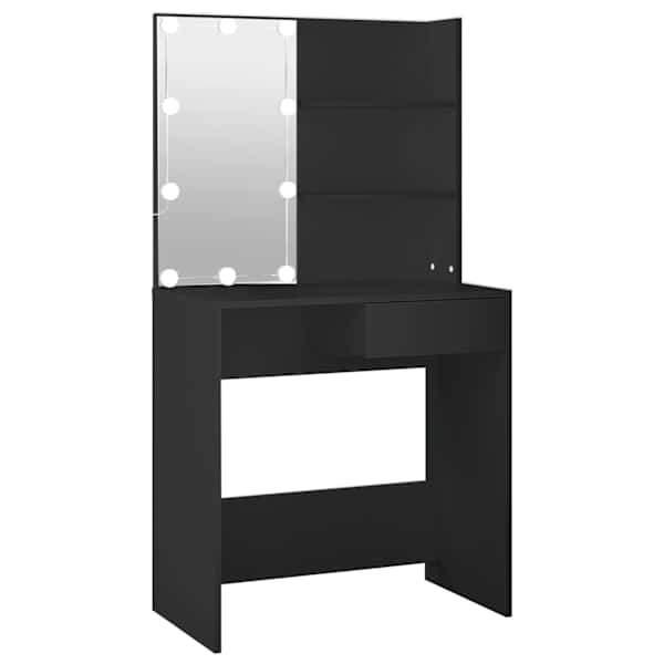 Tualettlaud LEDiga, must, 74,5 × 40 × 141 cm