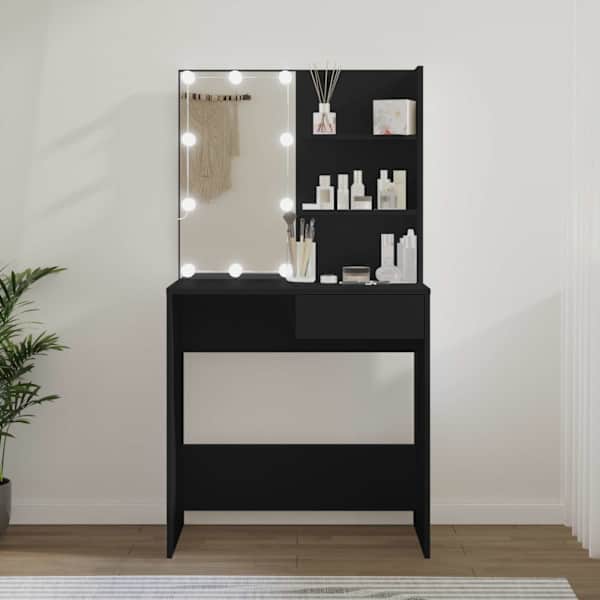 Tualettlaud LEDiga, must, 74,5 × 40 × 141 cm
