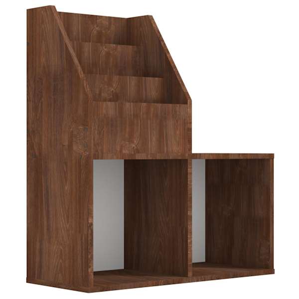 Laste ajakirjariiul, pruun tamm, 71 × 30 × 78,5 cm, tehispuit
