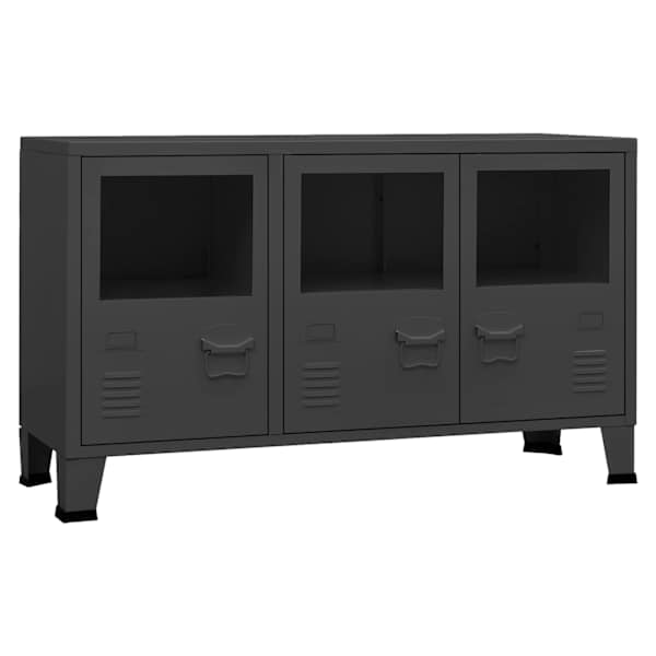 Puhvetkapp, antratsiit, 105 × 35 × 62 cm, metall ja klaas