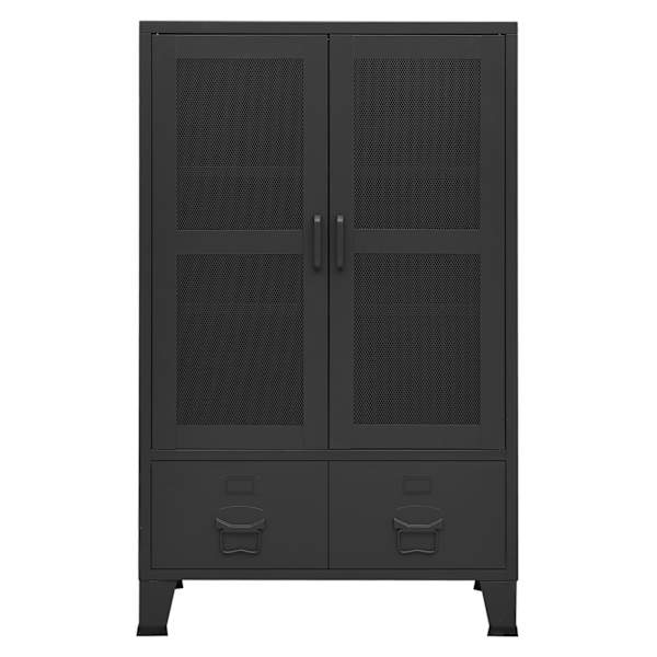 Industriaalne hoiukirst, must, 70 × 40 × 115 cm, metall