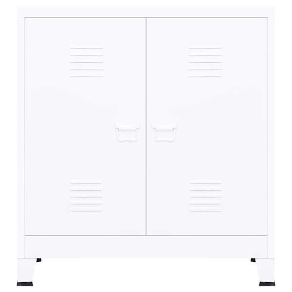 Tööstuslik hoiukirst valge 90 × 40 × 100 cm teras