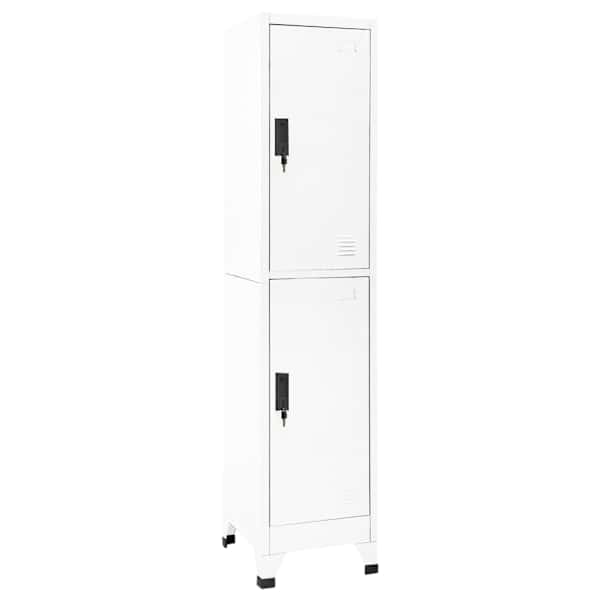 Lukustatav hoiukapp, valge, 38 × 45 × 180 cm, teras