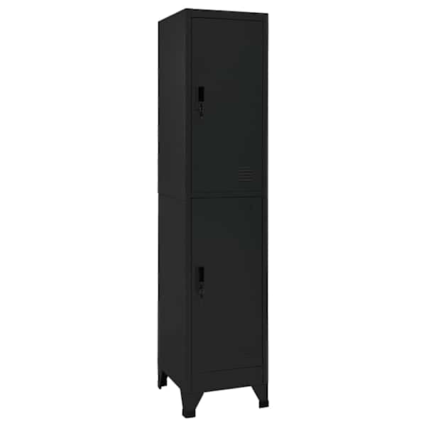 Lukustatav hoiukapp, must, 38 × 45 × 180 cm, teras