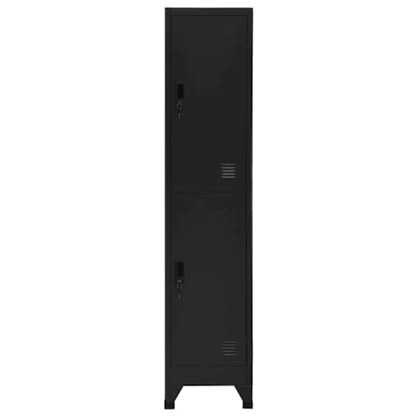 Lukustatav hoiukapp, must, 38 × 45 × 180 cm, teras