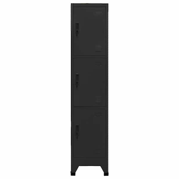 Lukustatav hoiukapp, must, 38 × 45 × 180 cm, teras