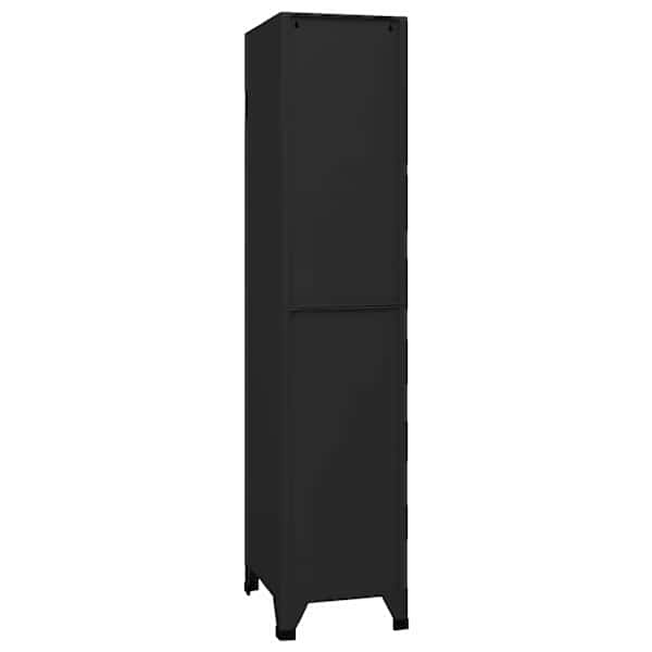 Lukustatav hoiukapp, must, 38 × 45 × 180 cm, teras