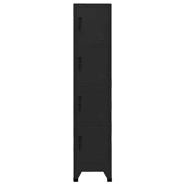 Lukustatav hoiukapp, must, 38 × 45 × 180 cm, teras