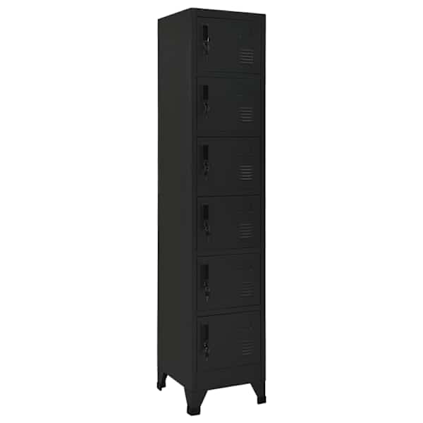 Lukustatav hoiukapp, must, 38 × 40 × 180 cm, teras