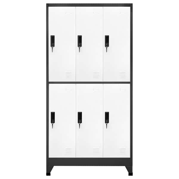 Lukustatav hoiukapp, antratsiit, valge, 90 × 45 × 180 cm, teras