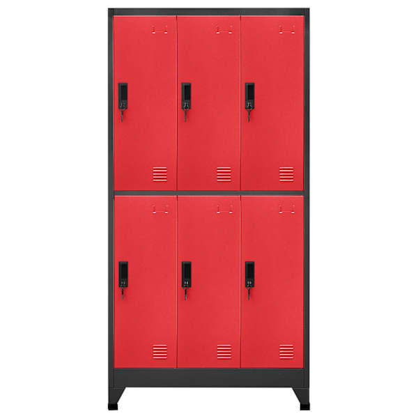 Lukustatav hoiukapp, antratsiit, punane, 90 × 45 × 180 cm, teras