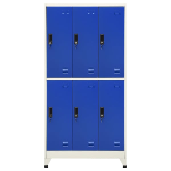 Lukustatav hoiukapp, hall ja sinine, 90 × 45 × 180 cm, teras