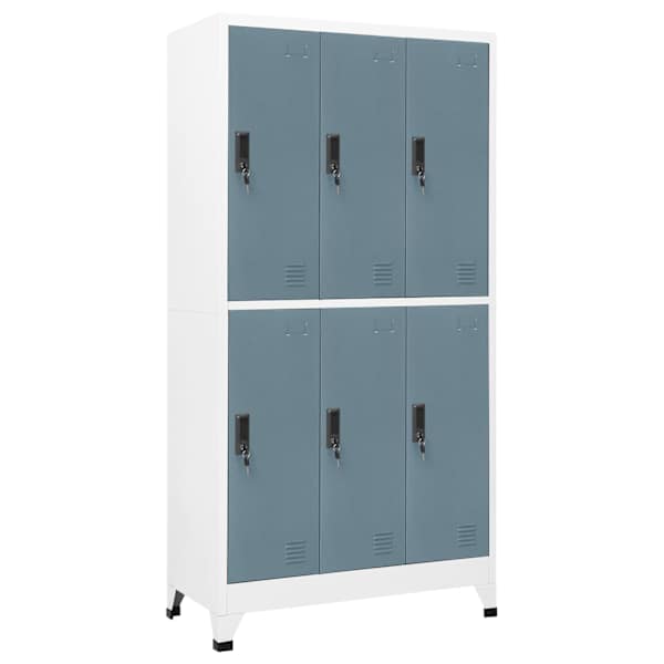 Lukustatav hoiukapp, helehall ja tumehall, 90 × 40 × 180 cm, teras