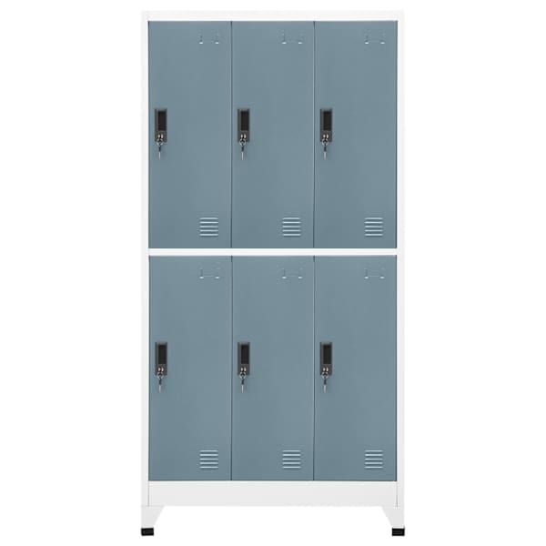 Lukustatav hoiukapp, helehall ja tumehall, 90 × 40 × 180 cm, teras