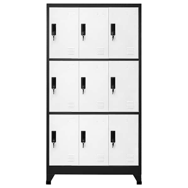 Lukustatav hoiukapp, antratsiit, valge, 90 × 45 × 180 cm, teras