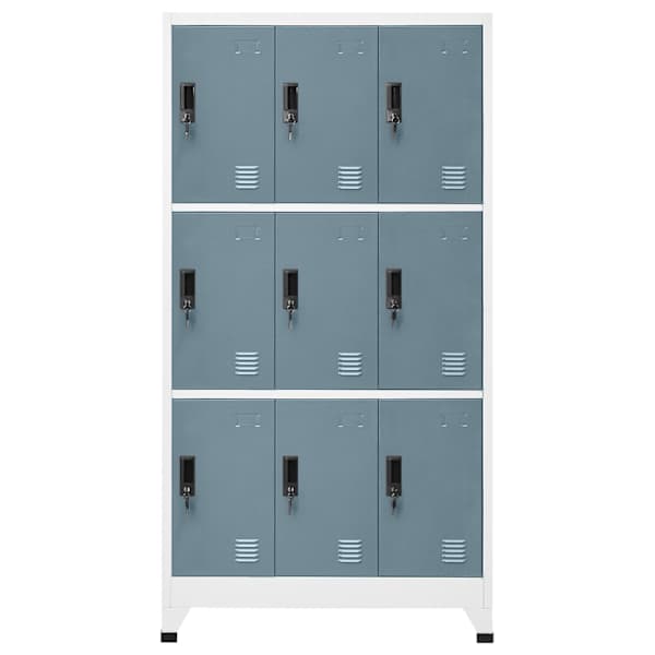 Lukustatav hoiukapp, helehall ja tumehall, 90 × 45 × 180 cm, teras