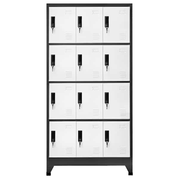 Lukustatav hoiukapp, antratsiit, valge, 90 × 45 × 180 cm, teras