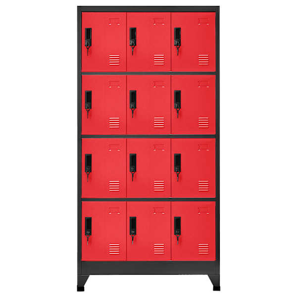 Lukustatav hoiukapp, antratsiit, punane, 90 × 45 × 180 cm, teras