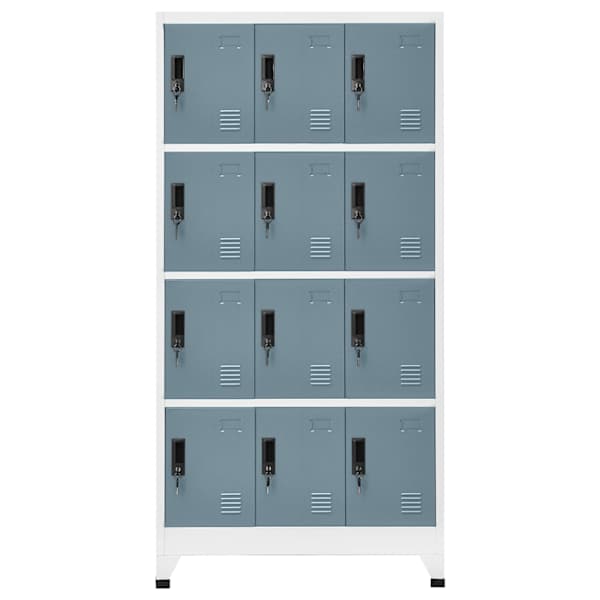 Lukustatav hoiukapp, helehall ja tumehall, 90 × 45 × 180 cm, teras