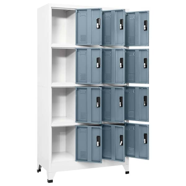 Lukustatav hoiukapp, helehall ja tumehall, 90 × 45 × 180 cm, teras
