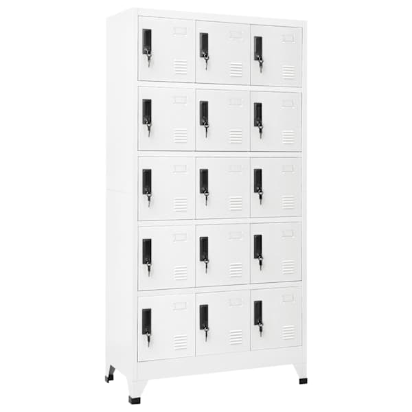 Lukustatav hoiukapp, valge, 90 × 40 × 180 cm, teras