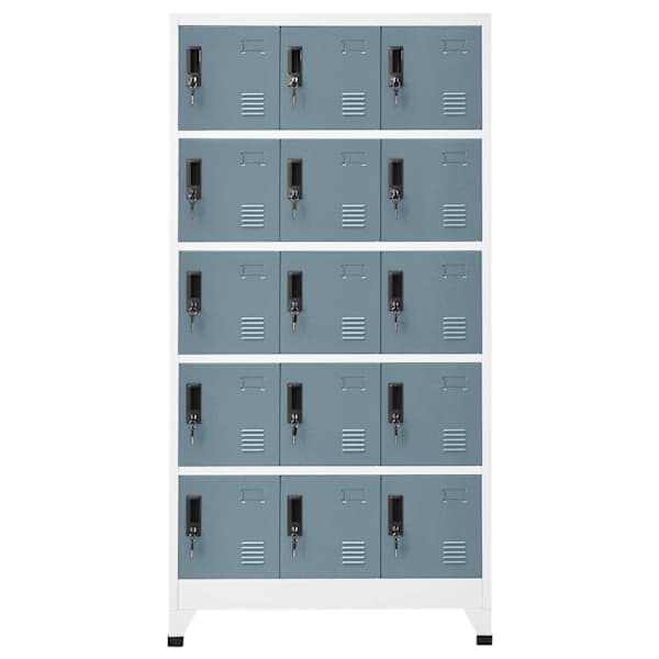 Lukustatav hoiukapp, helehall ja tumehall, 90 × 40 × 180 cm, teras
