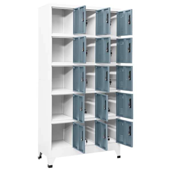 Lukustatav hoiukapp, helehall ja tumehall, 90 × 40 × 180 cm, teras