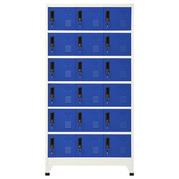 Lukustatav hoiukapp, hall ja sinine, 90 × 40 × 180 cm, teras