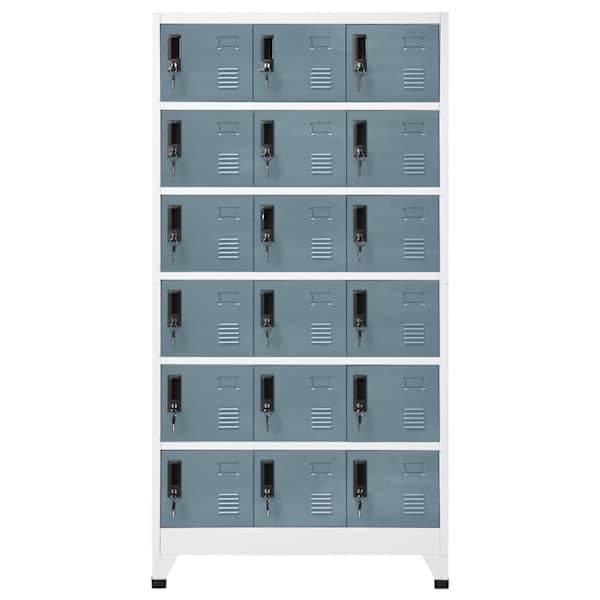 Lukustatav hoiukapp, helehall ja tumehall, 90 × 40 × 180 cm, teras