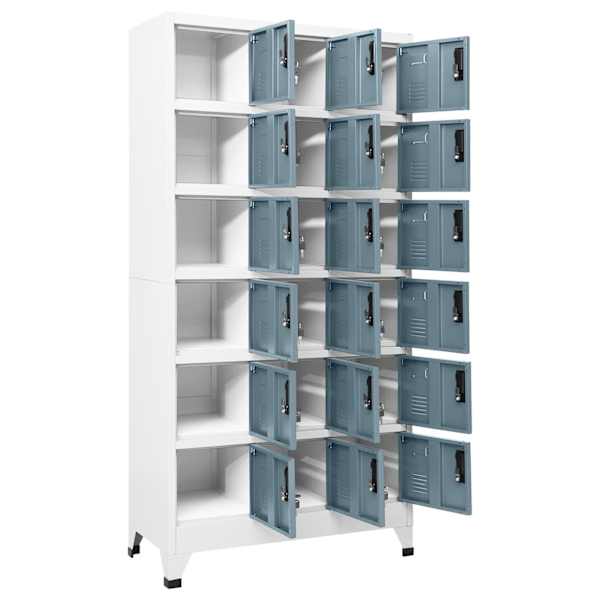 Lukustatav hoiukapp, helehall ja tumehall, 90 × 40 × 180 cm, teras