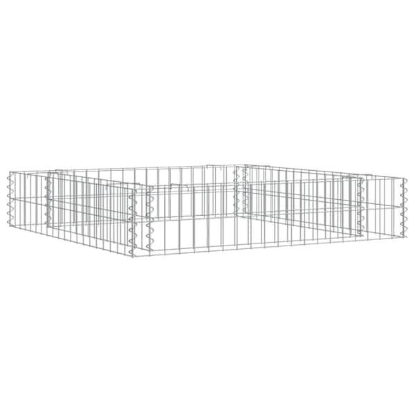 Gabioonkorv 100 × 100 × 20 cm, tsingitud teras – hõbedane