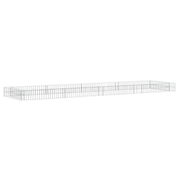 Gabioonkorv 400 × 100 × 20 cm, tsingitud teras – hõbedane