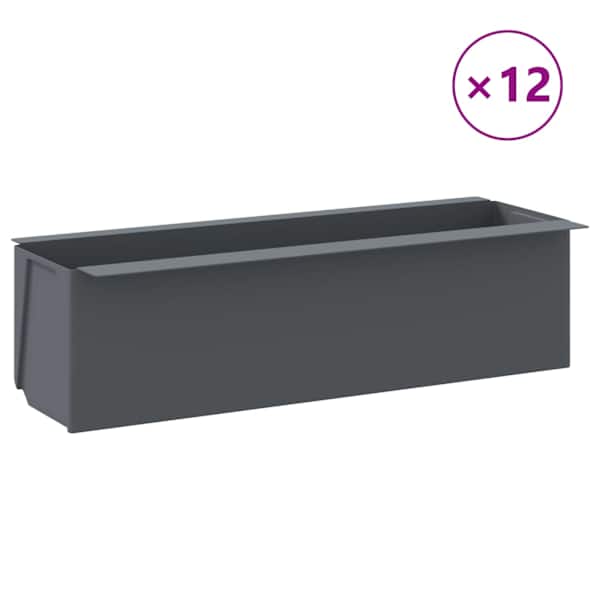 Taimekast euroalustele 36 × 13,5 × 9,5 cm, 100% polüpropüleen – hall – 12 tk