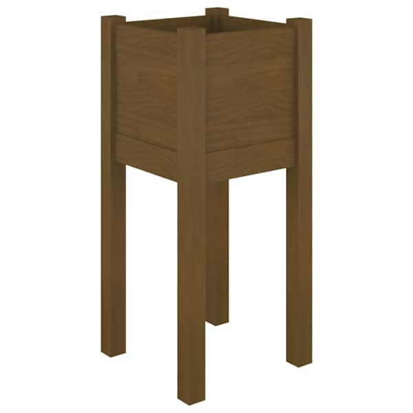 Taimekast 31 × 31 × 70 cm, täismännipuit – meepruun