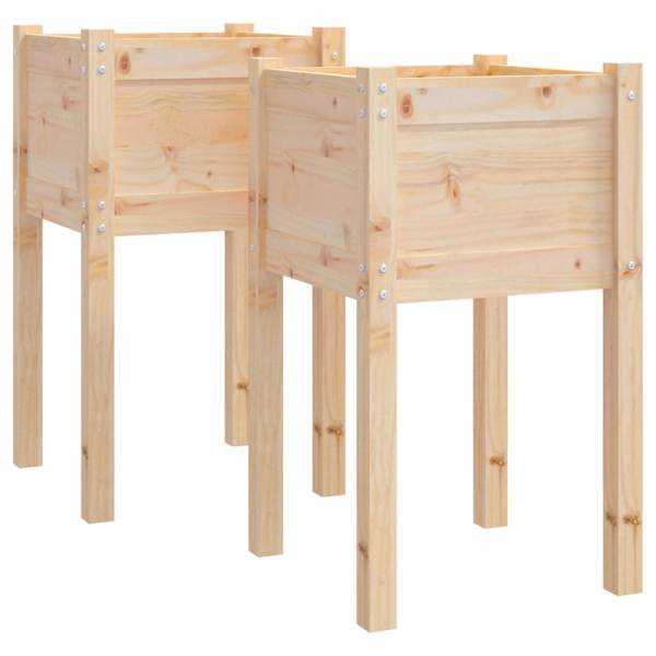 Taimekast 40 × 40 × 70 cm, männipuit (töötlemata) – naturaalne – 2 tk
