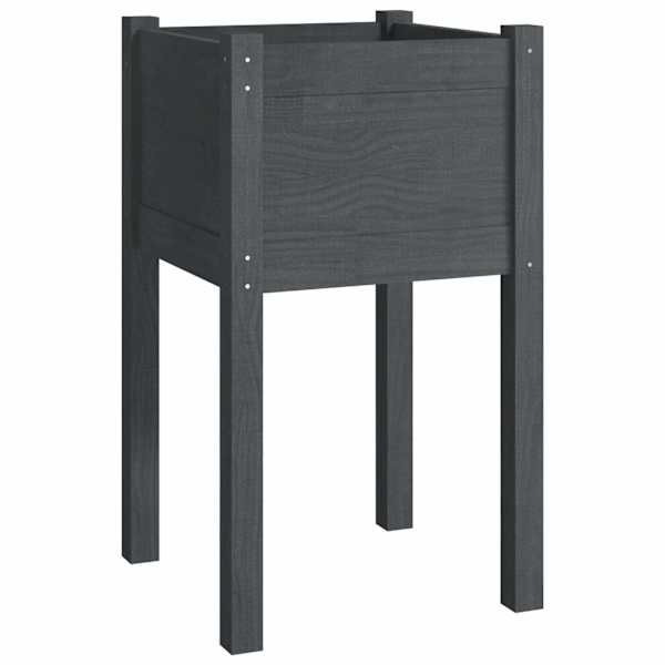 Taimekast 40 × 40 × 70 cm, täismännipuit – hall