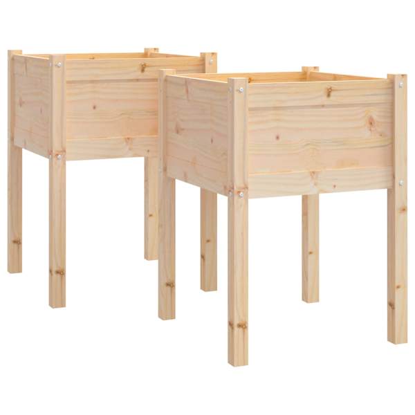 Taimekast 50 × 50 × 70 cm, männipuit (töötlemata) – naturaalne – 2 tk