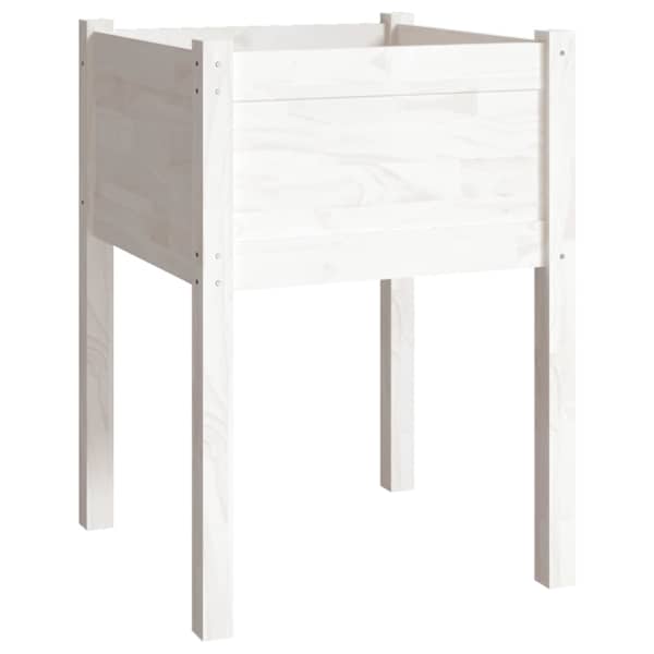 Taimekast 50 × 50 × 70 cm, täismännipuit – valge