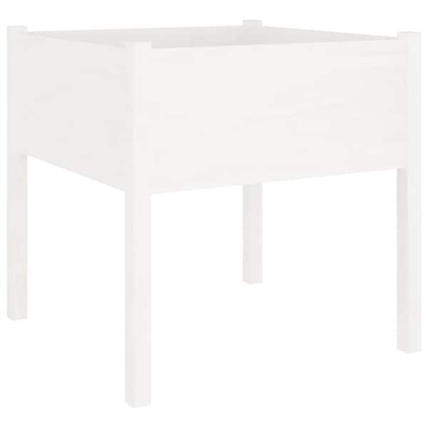 Taimekast 70 × 70 × 70 cm, täismännipuit – valge
