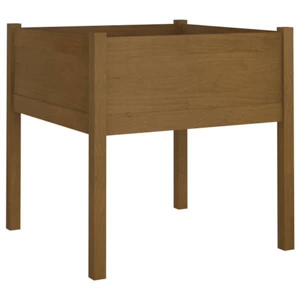 Taimekast 70 × 70 × 70 cm, täismännipuit – meepruun