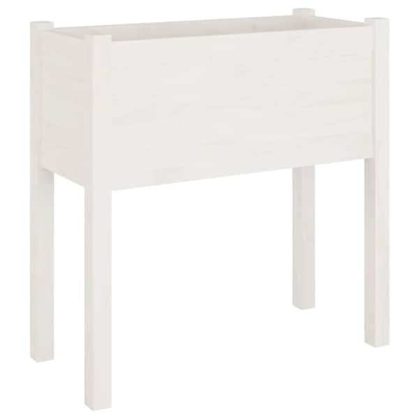 Taimekast 70 × 31 × 70 cm, täismännipuit – valge – 2 tk
