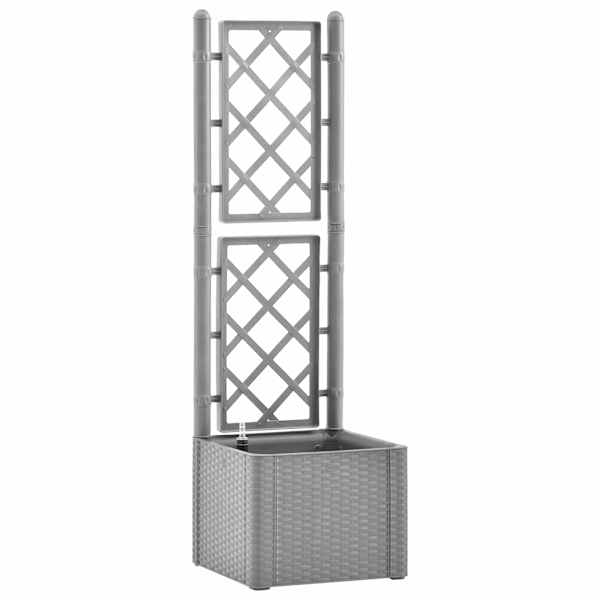 Peenrakast võrega 43 × 43 × 142 cm, plast (PP) – hall
