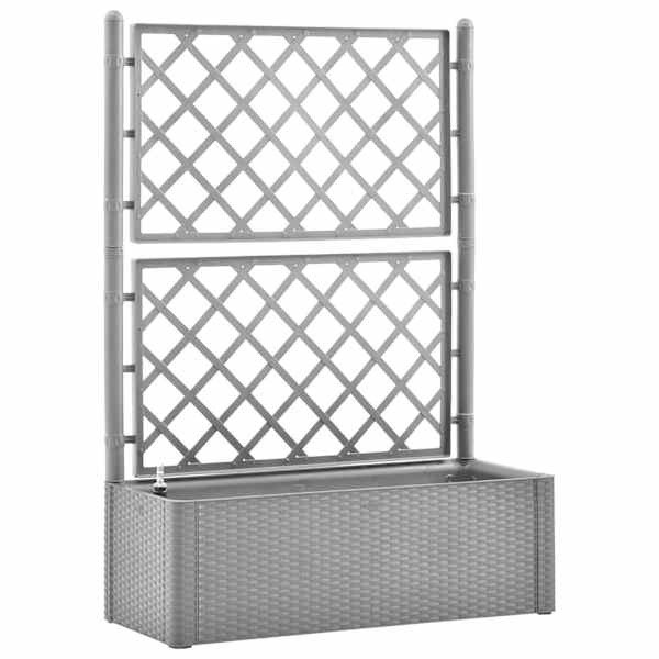 Peenrakast võrega 100 × 43 × 142 cm, plast (PP) – hall