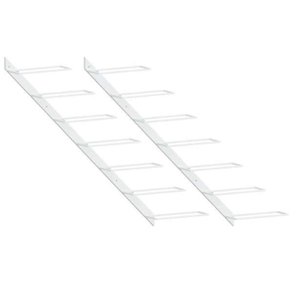 Seinale kinnitatav veiniriiul 7 pudelile 2 tk, valge, raud