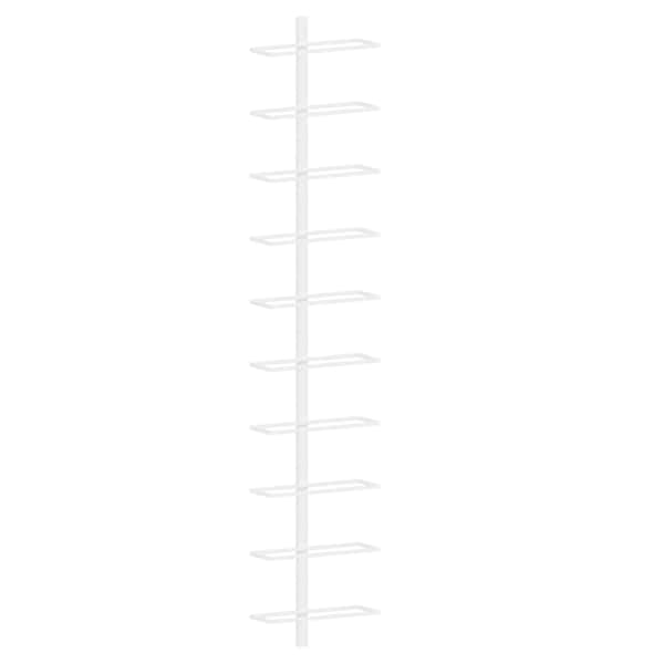 Seinale kinnitatav veiniriiul 10 pudelile, valge, metall