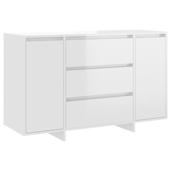 Puhvetkapp 3 sahtliga, kõrgläikega must 120 × 41 × 75 cm, tehispuit