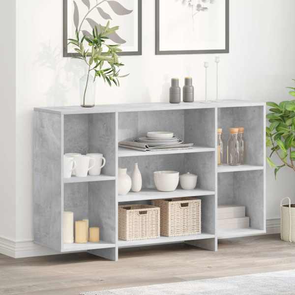 Puhvetkapp, betoonhall, 120 × 30 × 75 cm, tehispuit